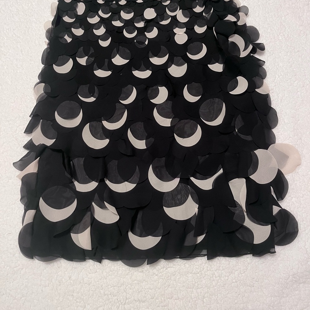 Paniz Black and White Layered Midi Skirt